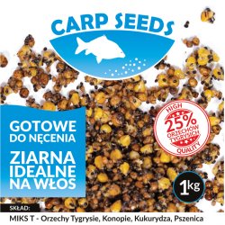 Carp Seeds Miks T – kukurydza, konopie, pszenica, orzech tygrysi 1 kg