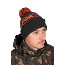 Czapka Fox Collection Bobble - Black & Orange