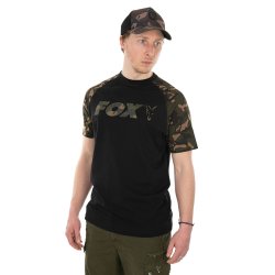 Fox Black  / Camo Raglan T - L koszulka 