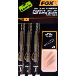 FOX Submerge Camo Power Grip Lead Clip Kwik Change Kit x3 40lb 
