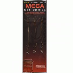 Haczyki z przyponami E-S-P Mega Method Rigs - roz. 10