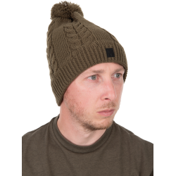 Czapka FOX Khaki Knitted Bobble 