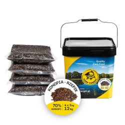 Konopie Rzepik MIX Ziaren Zanęta 12kg (4x3kg) + Wiadro 17L Carp Target 