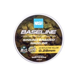 NASH Baseline Sinking Braid UV Yellow 30lb/0.28mm 1200m plecionka