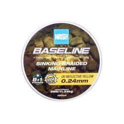 NASH Baseline Sinking Braid UV Yellow 25lb/0.24mm 1200m plecionka
