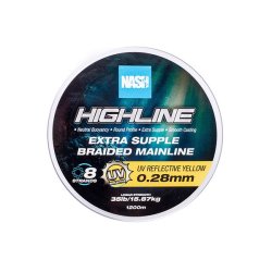 NASH Highline Extra Supple Braid UV Yellow 35lb/0.28mm 1200m plecionka