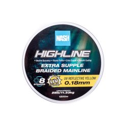 NASH Highline Extra Supple Braid UV Yellow 25lb/0.18mm 1200m plecionka