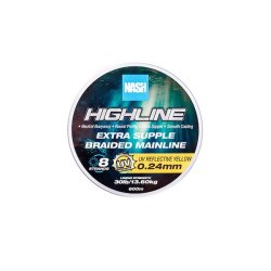 NASH Highline Extra Supple Braid UV Yellow 30lb/0.24mm 600m plecionka