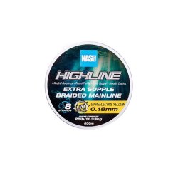 NASH Highline Extra Supple Braid UV Yellow 25lb/0.18mm 600m plecionka