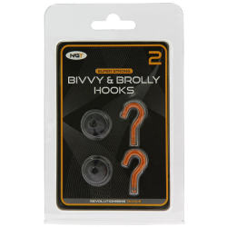 NGT A Pack of Two Magnetic Bivvy Hooks with Backing Plates  Zestaw 2 haczyków magnetycznych