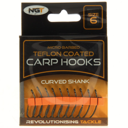 NGT Teflon Coated Hook Curved Shank 6