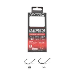 Sonik NYTRO NTO-B1 BARBLESS F1 SHORTZ 3 INCH/7.5CM QUICK-STOP #16/0,13MM/3,2LB READY TIED RIGS gotowe przypony
