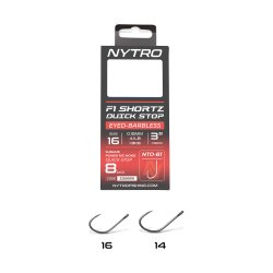 Sonik NYTRO NTO-B1 BARBLESS F1 SHORTZ 3 INCH/7.5CM QUICK-STOP #16/0,15MM/4,1LB READY TIED RIGS gotowe przypony