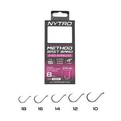 Sonik NYTRO NTO-B2 BARBLESS METHOD 4 INCH/10CM LATEX BAIT BAND #16/0,17MM/5,2LB READY TIED RIGS gotowe przypony