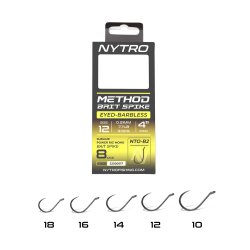 Sonik NYTRO NTO-B2 BARBLESS METHOD 4 INCH/10CM BAIT SPIKE #12/0,21MM/7,7LB READY TIED RIGS gotowe przypony