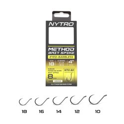 Sonik NYTRO NTO-B2 BARBLESS METHOD 4 INCH/10CM BAIT SPIKE #18/0,15MM/4,1LB READY TIED RIGS gotowe przypony