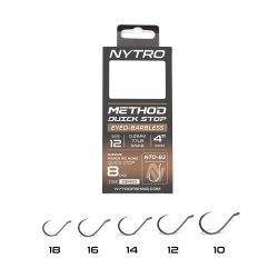 Sonik NYTRO NTO-B2 BARBLESS METHOD 4 INCH/10CM QUICK-STOP #12/0,21MM/7,7LB READY TIED RIGS gotowe przypony