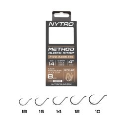 Sonik NYTRO NTO-B2 BARBLESS METHOD 4 INCH/10CM QUICK-STOP #14/0,19MM/6,2LB READY TIED RIGS gotowe przypony