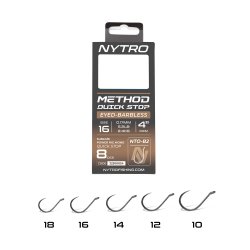Sonik NYTRO NTO-B2 BARBLESS METHOD 4 INCH/10CM QUICK-STOP #16/0,17MM/5,2LB READY TIED RIGS gotowe przypony