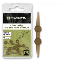 Radical Chod Rig Beads And Sleeve Camo Green 5szt