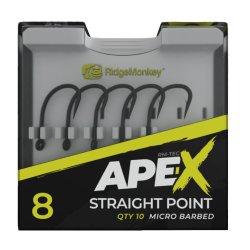 RidgeMonkey - APE-X Straight Point Barbed Rozm.4 - haczyki