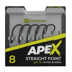 RidgeMonkey - APE-X Straight Point Barbed Rozm.8 - haczyki