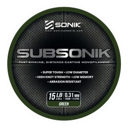 Żyłka SONIK SUBSONIK GREEN 15LB 1200M (0.31mm)