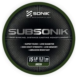 Żyłka SONIK SUBSONIK GREEN 15LB 3000M 0.31mm