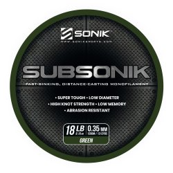Żyłka SONIK SUBSONIK GREEN 18LB 1200M (0.35mm)