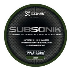 Żyłka SONIK SUBSONIK GREEN 22LB 1200M (0.38mm)