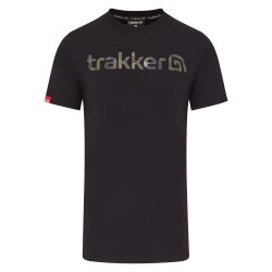 Trakker CR Logo T-Shirt Black Camo - Small