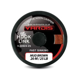 Plecionka Vardis Fast Sinking HOOKLINK szybkotonąca plecionka 35 lb mud brown